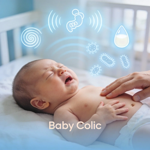 Paediatrician advice on soothing baby colic: Proven techniques for digestive comfort, gut balance, and reducing sensory overload. Help your infant rest easy.